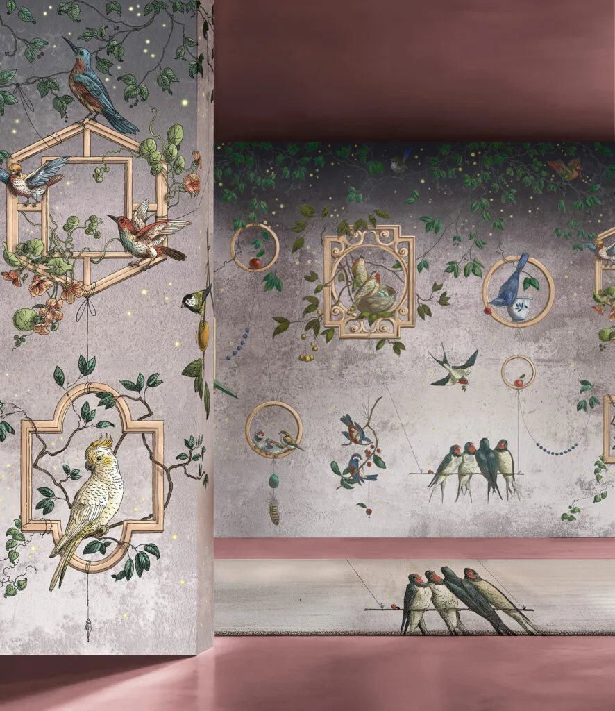 Carta da parati Garland Birds